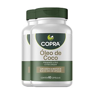 Kit 2 Óleo de Coco Extra Virgem Copra 60 Cápsulas