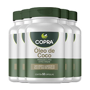 Kit 5 Óleo de Coco Extra Virgem Copra 60 Cápsulas