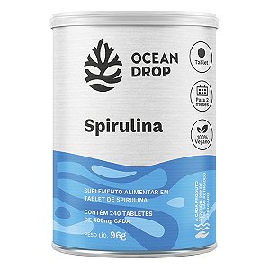 Spirulina Ocean Drop Vegana 240 Tabletes