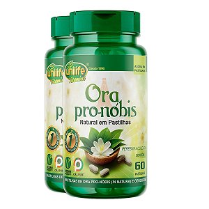 Kit 2 Ora pro nóbis Natural e Gengibre Unilife 60 Pastilhas
