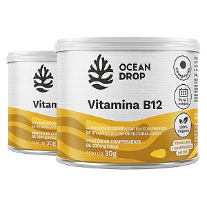 Kit 2 Vitamina B12 Ocean Drop Vegana 60 Comprimidos