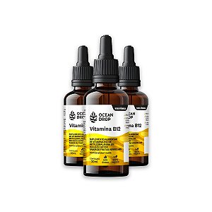 Kit 3 Vitamina B12 em Gotas Ocean Drop 20ml Sabor Frutas Vermelhas