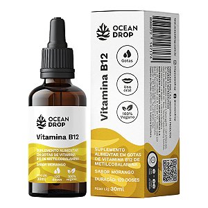 Vitamina B12 em Gotas Ocean Drop 30ml Sabor Morango