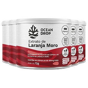 Kit 5 Laranja Moro Ocean Drop Vegana 30 Cápsulas