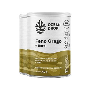Kit 2 Feno Grego + Boro Ocean Drop Vegano 120 Cápsulas