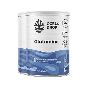 Kit 2 Glutamina em Pó Ocean Drop Vegano 250g