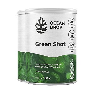 Kit 2 Green Shot Ocean Drop Vegano 180g Sabor Abacaxi