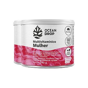 Kit 2 Multivitamínico Mulher Ocean Drop Vegano 60 Gomas
