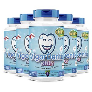 Kit 5 Vigordente Kids 60 comprimidos Unilife