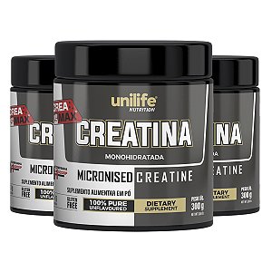 Kit 3 Creatina Pura ATP Monohidrata 300g Unilife