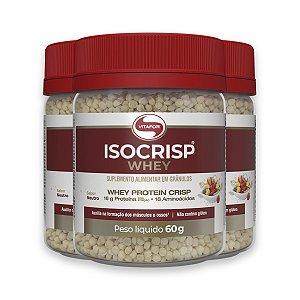Kit 3 Isocrisp Whey Protein Vitafor Neutro 60g
