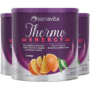 Kit 3 Thermo Energy Termogênico Sanavita 300g Laranja