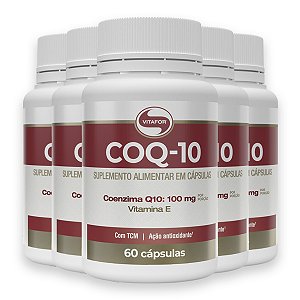 Kit 5 Coenzima Q10 100mg Vitafor 60 Cápsulas