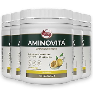 Kit 5 Aminovita Vitafor Vegano 240g Maracujá