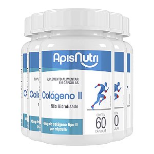 Kit 5 Colágeno Tipo II Apisnutri 60 Cápsulas