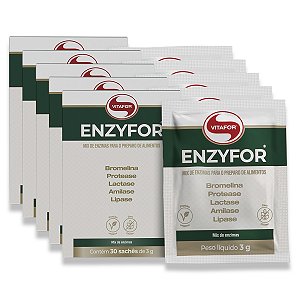 Kit 5 Enzyfor Enzmas Digestivas Vitafor 30 saches