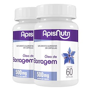 Kit 2 Óleo de Borragem 500mg Apisnutri 60 cápsulas