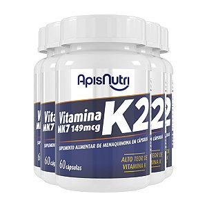 Kit 5 Vitamina K2 Apisnutri 60 cápsulas