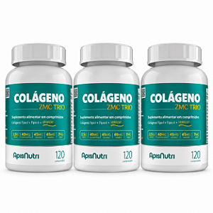Kit 3 Colágeno ZMC Trio ApisNutri 120 Comprimidos
