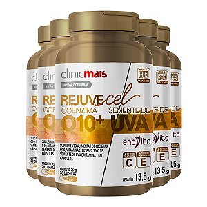 Kit 5 Rejuvecel Coenzima Q10 Clinicmais 30 Cápsulas