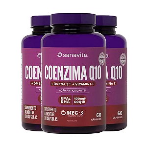Kit 3 Coenzima Q10 Treinamento 60 Cápsulas