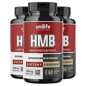 Kit 3 HMB Unilife 60 Comprimidos 1000mg