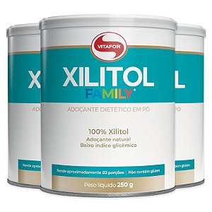 Kit 3 Xilitol Family Vitafor 250g