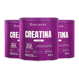 Kit 3 Creatina Treinamento Sanavita Neutro 300g