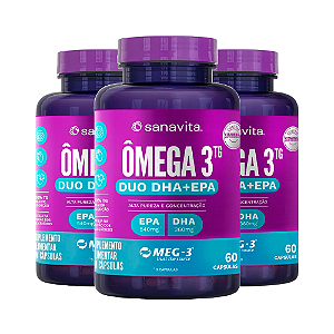 Kit 3 Ômega 3TG Treinamento Sanavita 60 Cápsulas