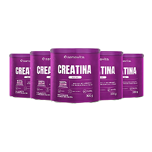 Kit 5 Creatina Treinamento Sanavita Neutro 300g