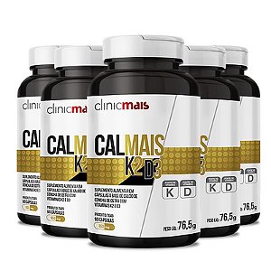 Kit 5 Calmais K2 D3 850mg Chá mais 90 Cápsulas