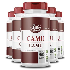 Kit 5 Camu Camu 500mg Vitamina C Unilife 60 Cápsulas