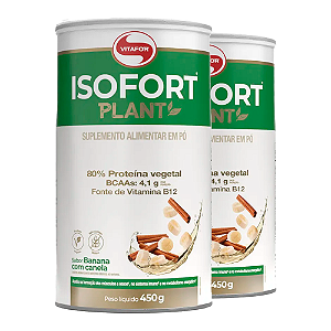 Kit 2 Isofort Plant Vitafor 450g Banana com Canela