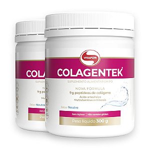 Kit 2 Colágeno hidrolisado Colagentek Vitafor neutro 300g