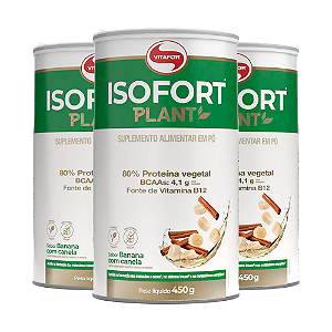 Kit 3 Isofort Plant Vitafor 450g Banana com Canela