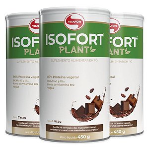 Kit 3 Isofort Plant Vitafor 450g Cacau