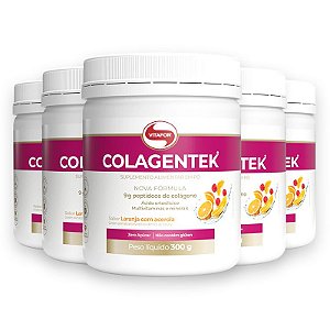 Kit 5 Colágeno hidrolisado Colagentek Vitafor laranja 300g