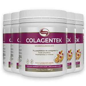 Kit 5 Colagentek Vitafor 300g Laranja com Acerola