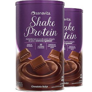 Kit 2 Shake Protein Substituto de Refeição Sanavita 450g Chocolate Suíço