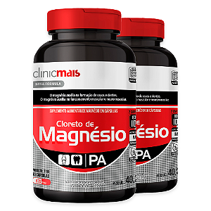 Kit 2 Cloreto de Magnésio PA Clinicmais 60 Cápsulas