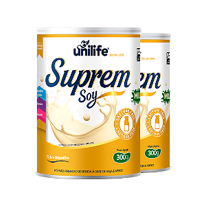 Kit 2 Suprem Soy Unilife Bebida de Soja Sabor Baunilha 300g