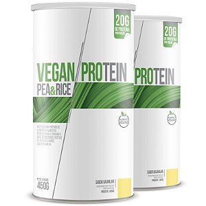 Kit 2 Vegan Protein Pea & Rice Chá Mais 450g Baunilha