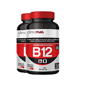 Kit 2 Vitamina B12 450mg ClinicMais 60 cápsulas