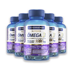 Kit 5 Ômega 3 1000mg Catarinense 120 Cápsulas