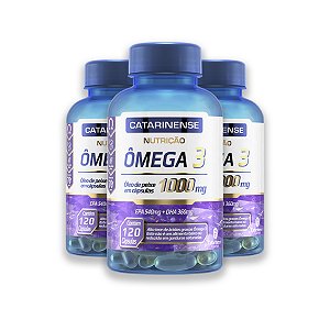 Kit 3 Ômega 3 1000mg Catarinense 120 Cápsulas