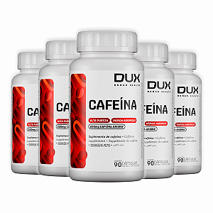 Kit 5 Cafeína Dux Sem Sabor 90 Cápsulas + Porta Cápsulas
