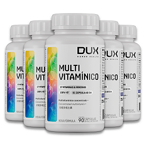 Kit 5 Multivitamínico Esportivo Dux 90 Cápsulas Sem Sabor