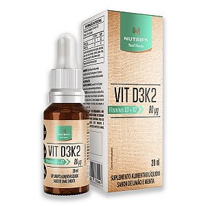 Vitamina D3K2 Nutrify 20ml Sabor Limão e Menta