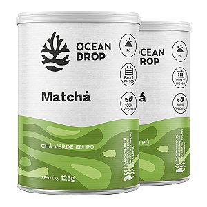 Kit 2 Matchá em pó Chá Verde Ocean Drop Vegano 125g