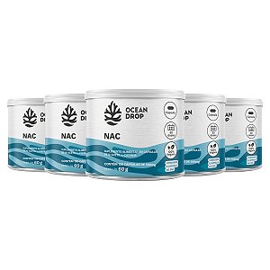 Kit 5 NAC Acetilcisteína Ocean Drop Vegano 120 Cápsulas